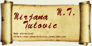 Mirjana Tulović vizit kartica